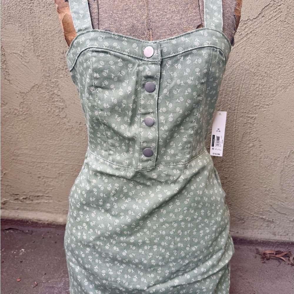 No Boundaries Green Floral Mini Dress